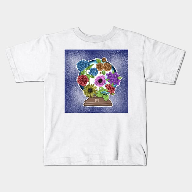 Flower globe Kids T-Shirt by faye_theartist